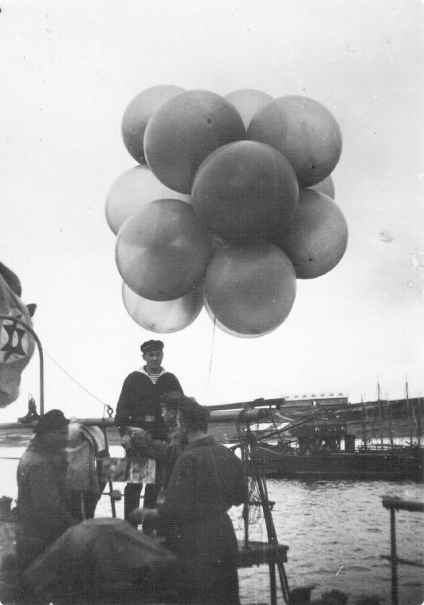 Подъем радиозонда системы профессора Молчанова. 1930